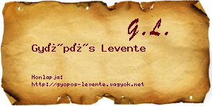 Gyöpös Levente névjegykártya